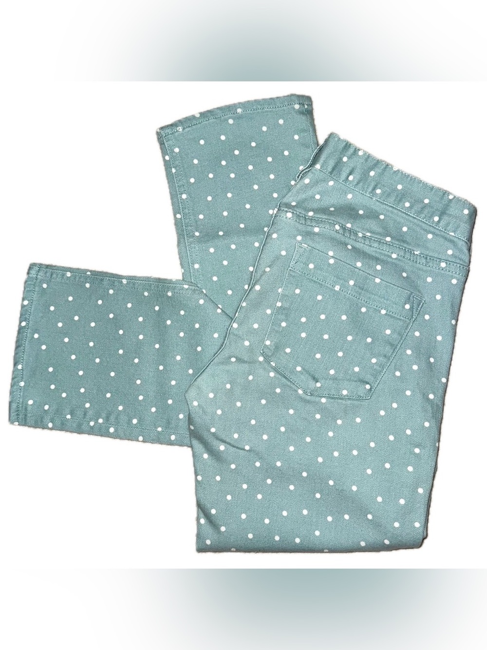 J Crew Stretch Matchstick Light Blue Polka Dot Jeans, Sz 26 (2)
